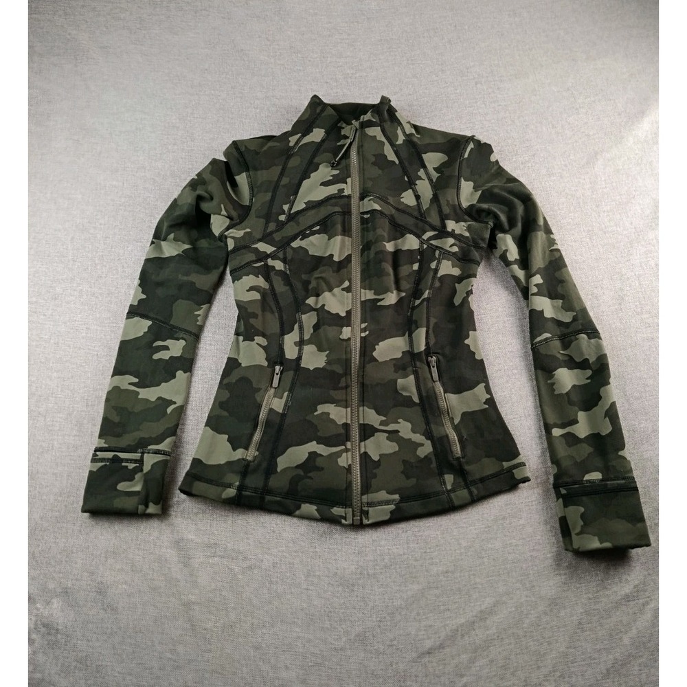 Lululemon Define JacketHeritage 365 Women Size 6 Camo Olive Multi Luon Full Zip